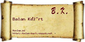 Balan Kürt névjegykártya